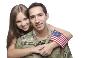 Happy military couple