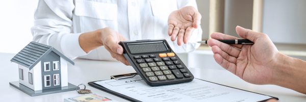 Two people financially planning