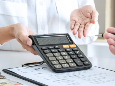 Two people financially planning