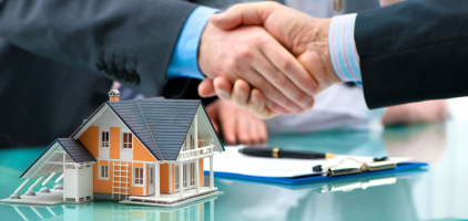 Hand shake over mortgage loan