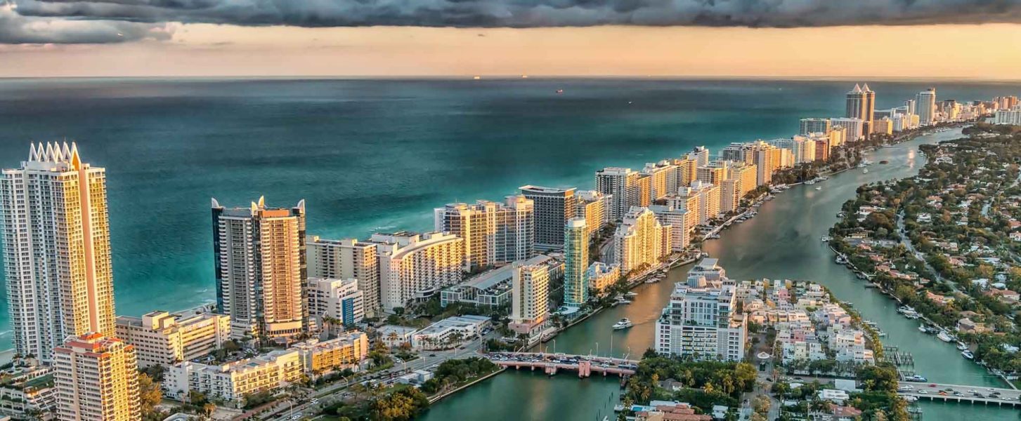 City skyline ocean