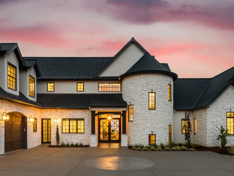 Beautiful home at sunset