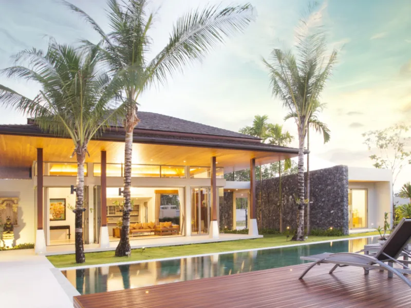beautiful poolside home