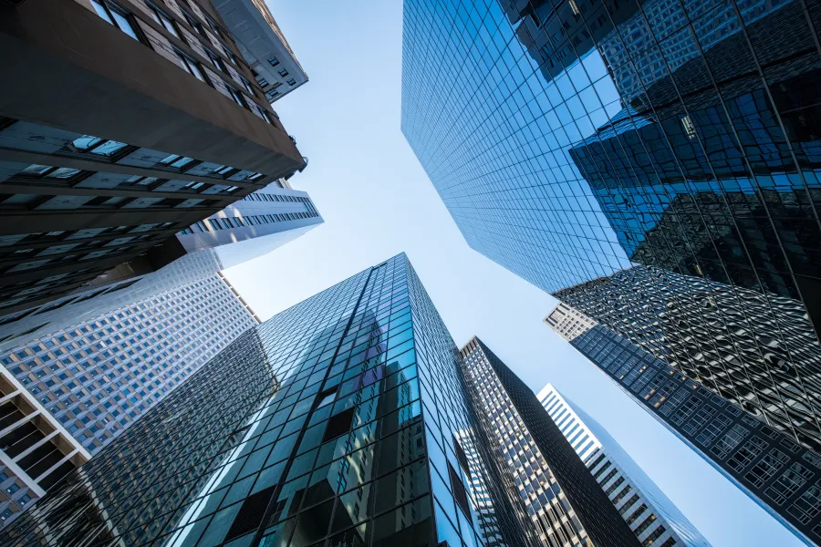 Commercial buildings in financial district