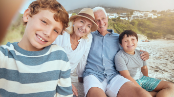Grandparents at the beach