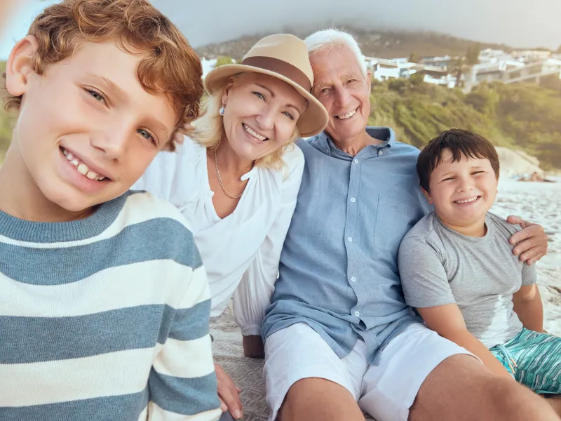 Grandparents at the beach