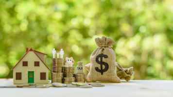 Money next to a home