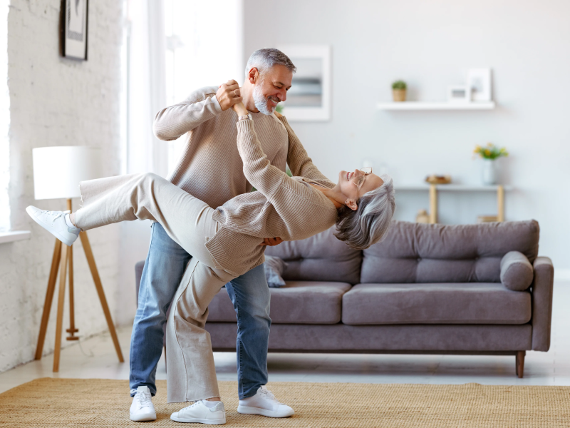 Happy Senior Couple Dancing