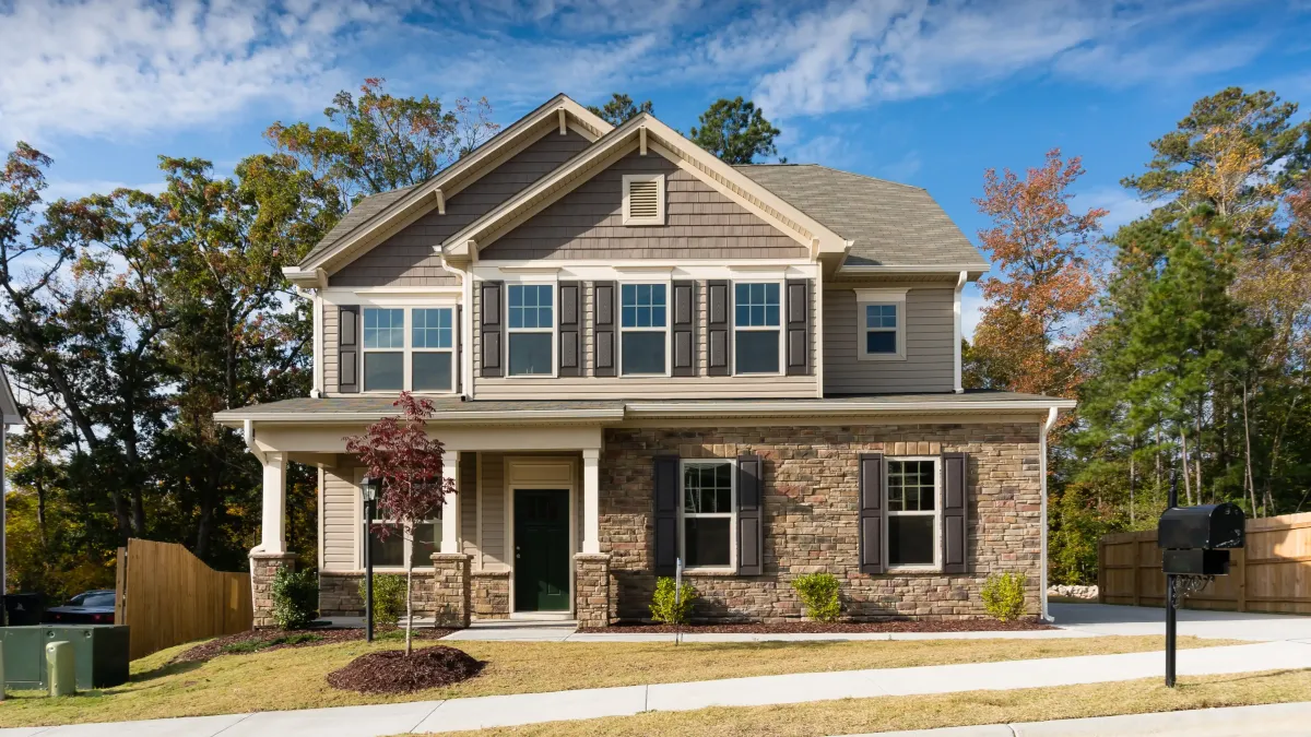 Beautiful home exterior in a neighborhood