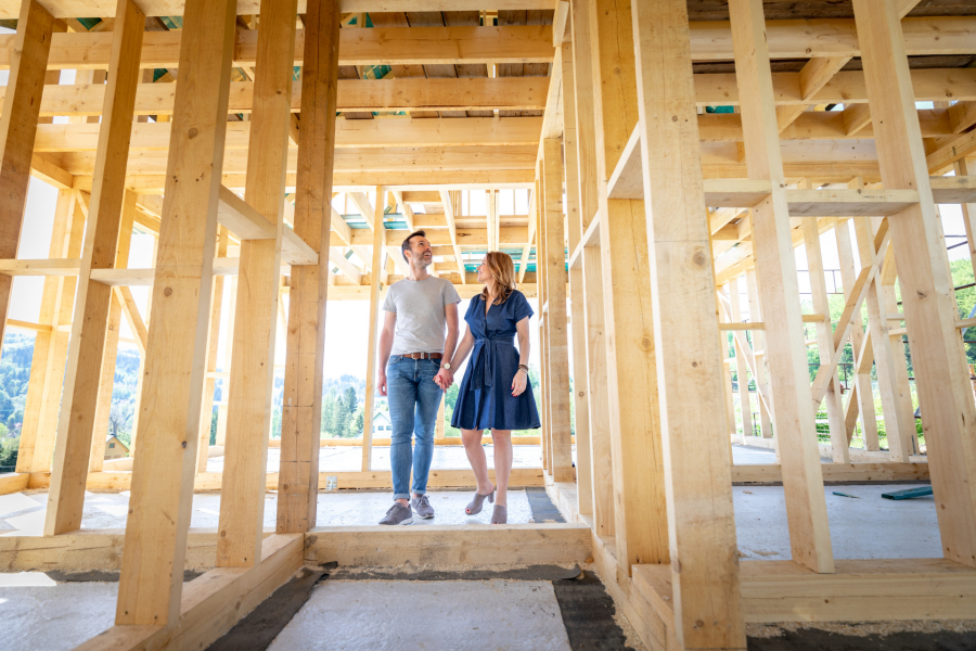 happy couple construction loan