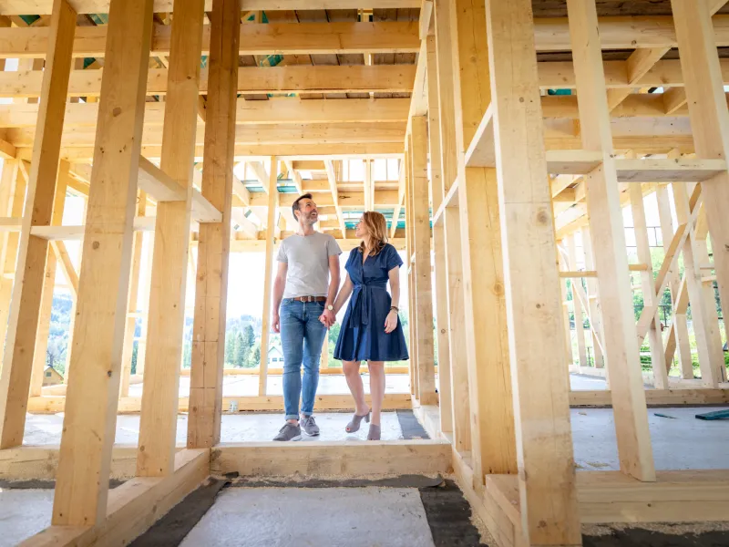 happy couple construction loan