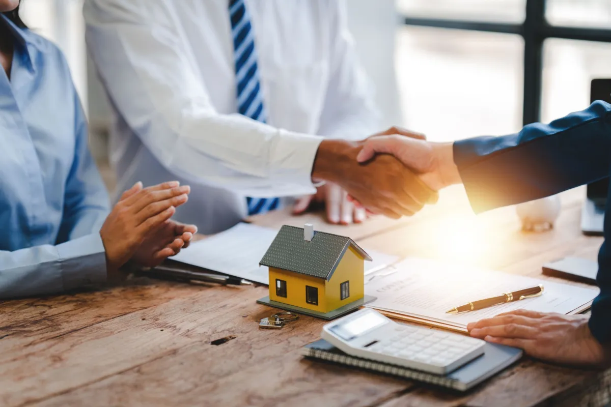 Business handshake during a meeting