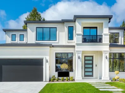 Modern two-story white house