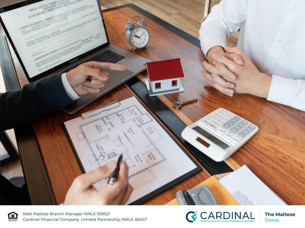 Investor reviewing Las Vegas property cash flow chart before financing rental home with The Maltese Group