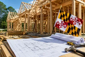 Home under construction in Maryland