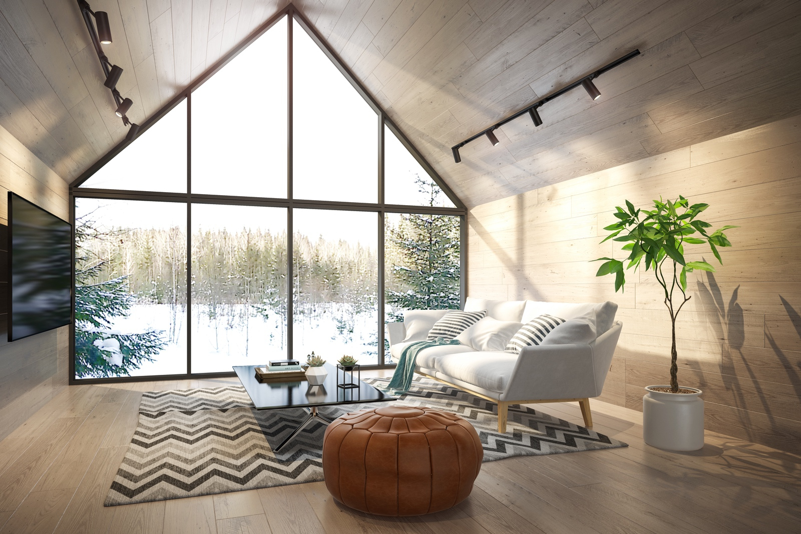 Interior of modern living room with contemporary design