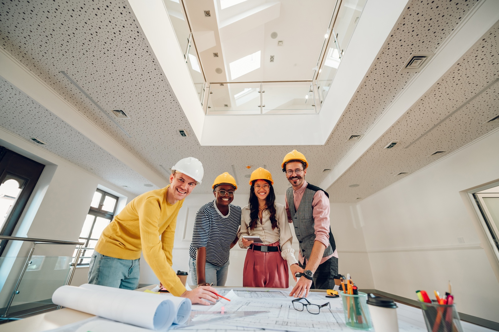 Portrait of successful and smiling business team