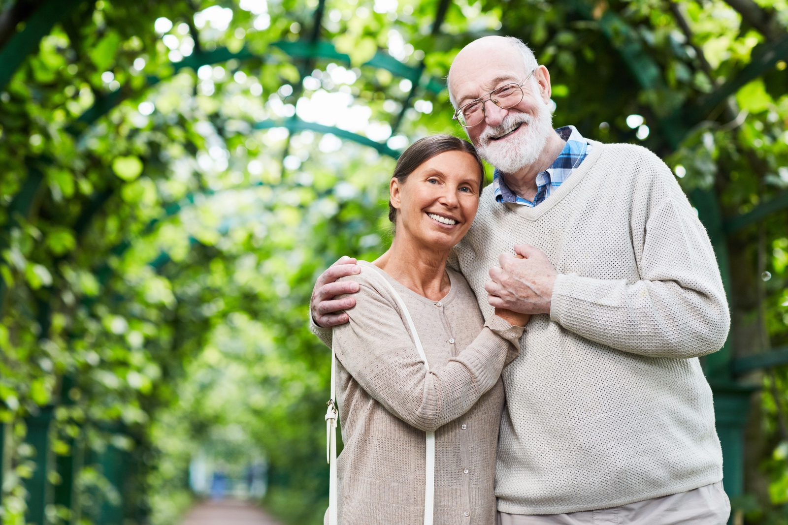 Family discussing reverse mortgage options outside together